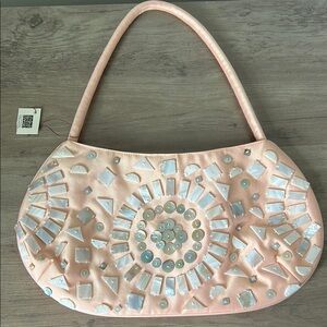 Craft Link Beaded‎ Shoulder Bag Purse Pale Peach Pink from Ten Thousand Villages